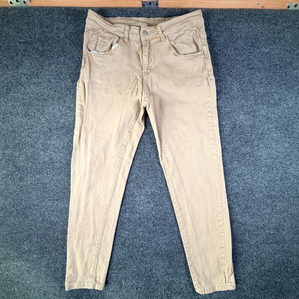 Manfinity Jeans Mens 32x27.5 Beige Denim Stretch Light Wash Mid‎ Rise Skinny Leg